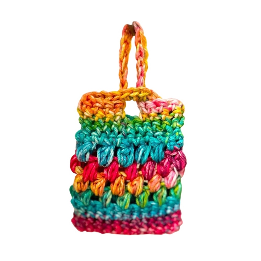 Hand Crafted Crochet Soap Saver Bag Rainbow Cotton Bath Exfoliating Essential - Picture 4 of 9